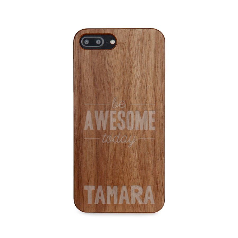 Houten telefoonhoesje graveren - iPhone 8 plus