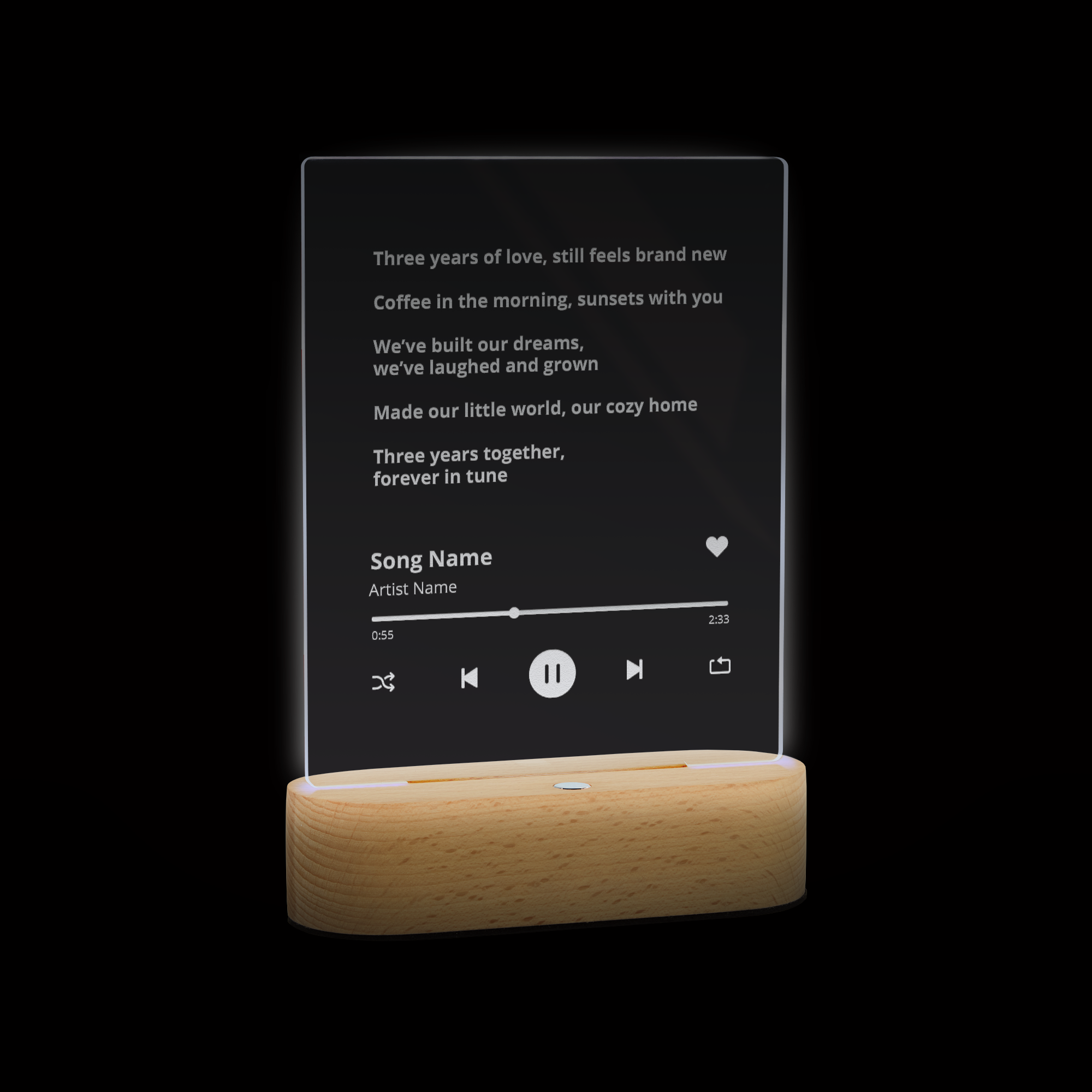 Lampe mit Spotify Design bedrucken