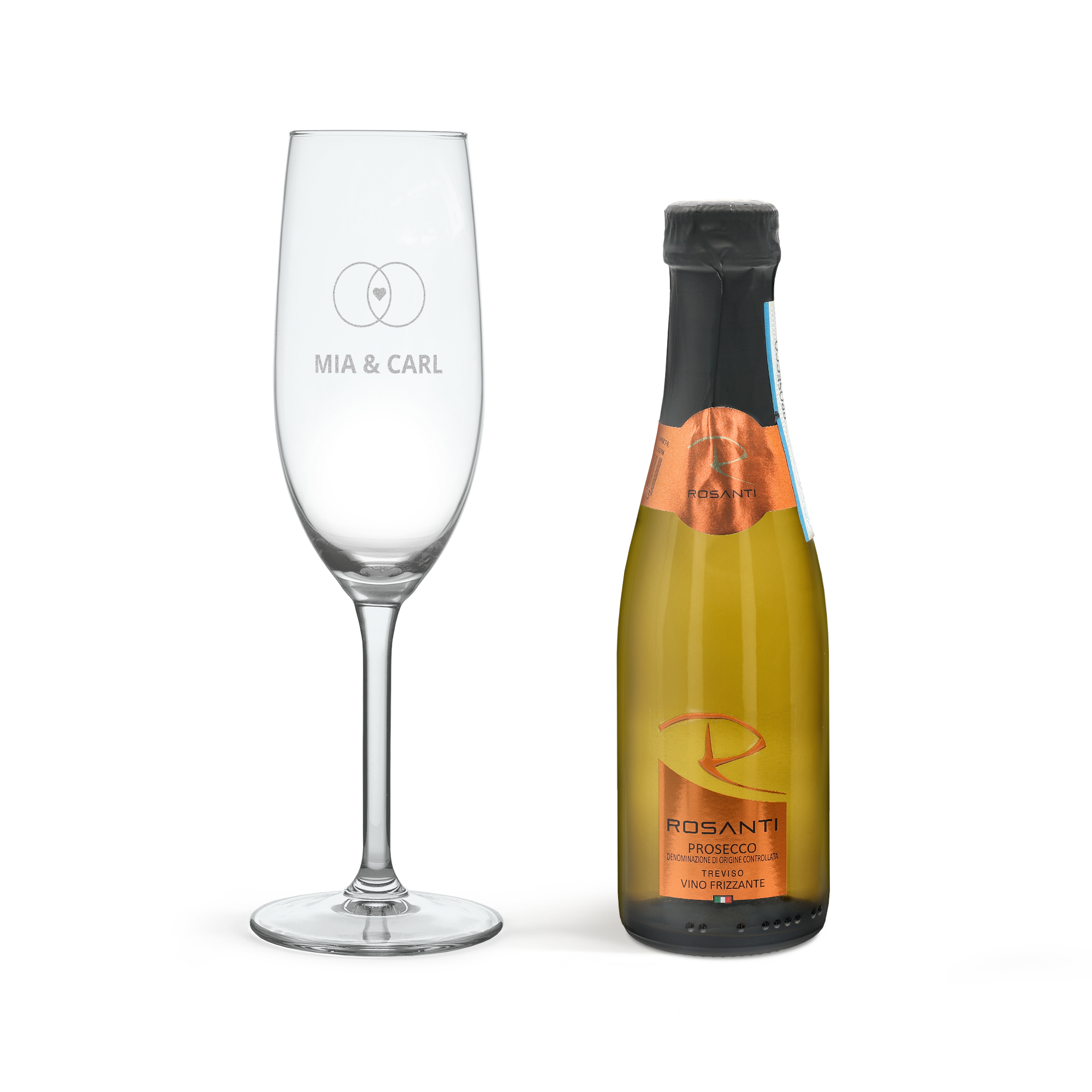 Prosecco-gave med personligt glas - Rosanti - Vino Frizzante - Mini