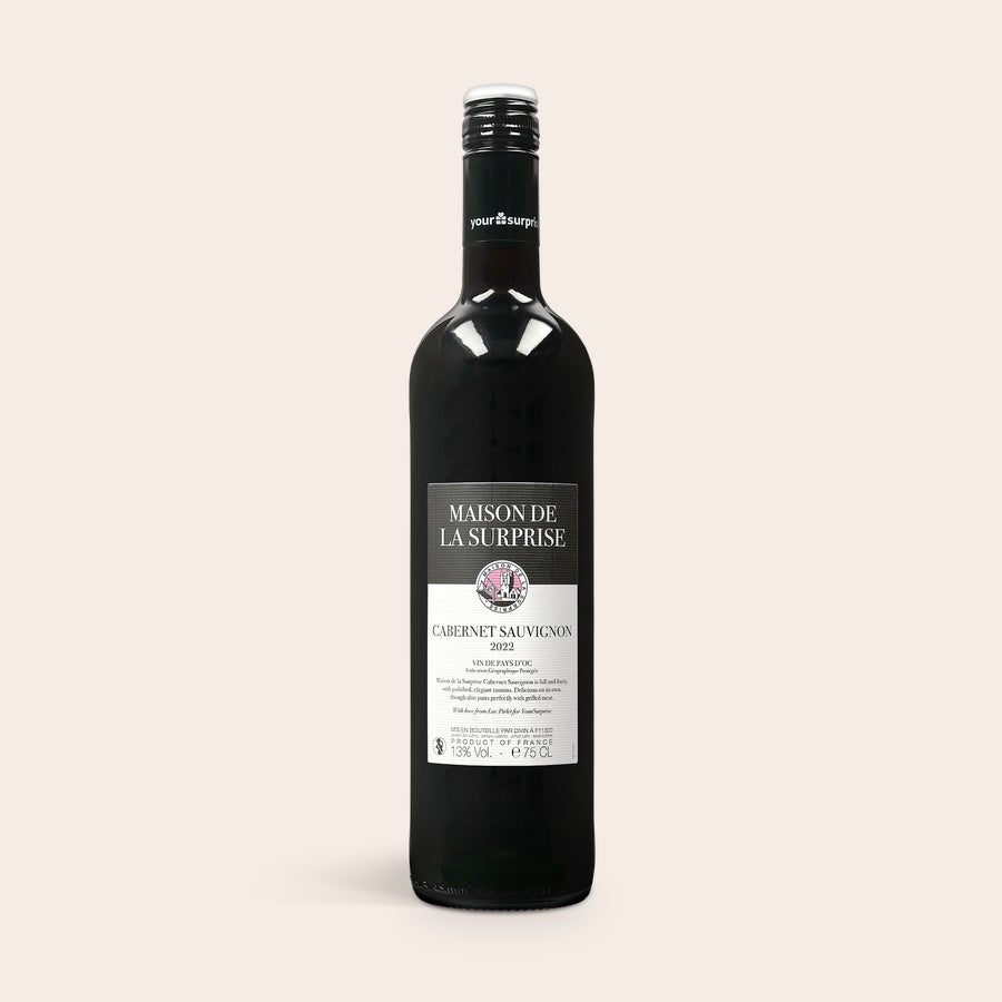 Vin Maison de la Surprise - Cabernet Sauvignon personnalisé Vin Maison de la Surprise - Cabernet Sauvignon personnalisé