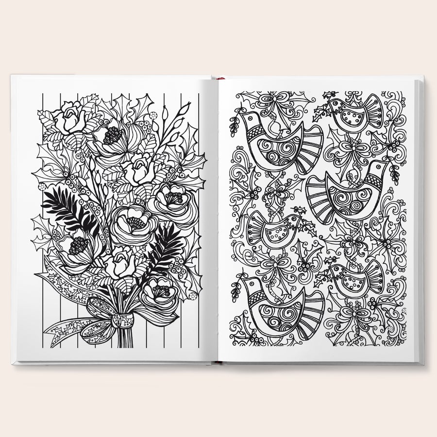 Kleurboek voor volwassenen "Het grote winter" Open Kleurboek voor volwassenen Het grote winter met gedetailleerde tekeningen van vogels en bloemen. Personaliseer met jouw naam.