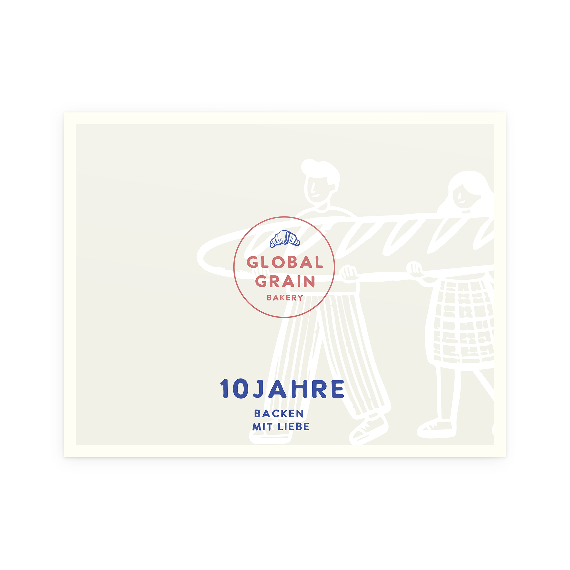 Bedruckte Papier Tischsets 8 Stück mit weißem Hintergrund und Bäckerei Logo.