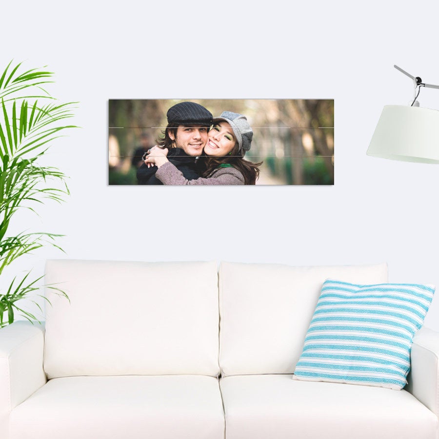 Personalised photo print - Wood - 80 x 30 cm