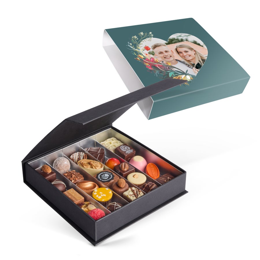 Cutie cadou personalizată de ciocolată Valentine - 25 bucăți