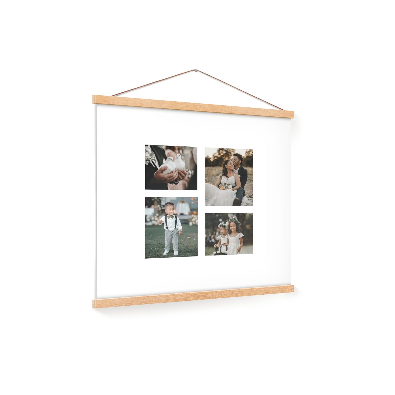 Personalizowany plakat z drewnianym magnetycznym wieszaczkiem 50 x 50 cm