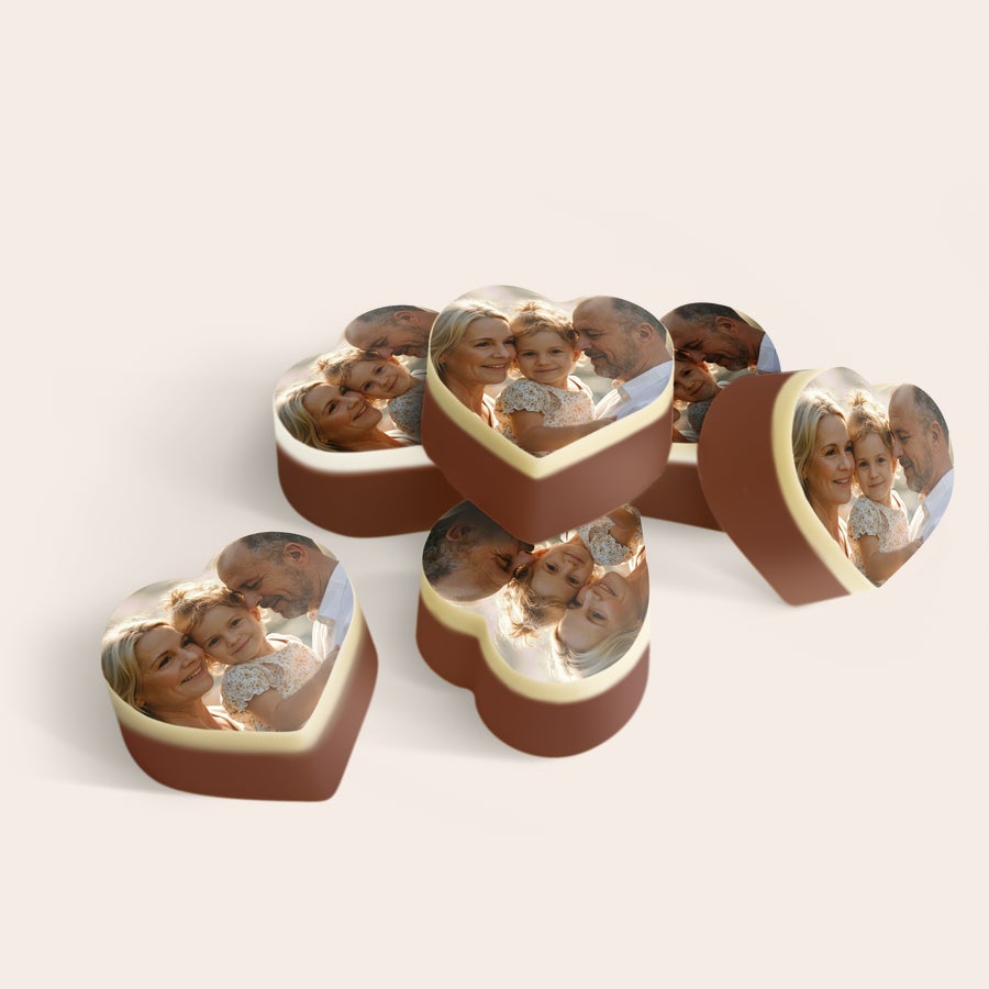 Chocolates con foto - Impresión en forma de corazón Chocolates con foto - Impresión en forma de corazón