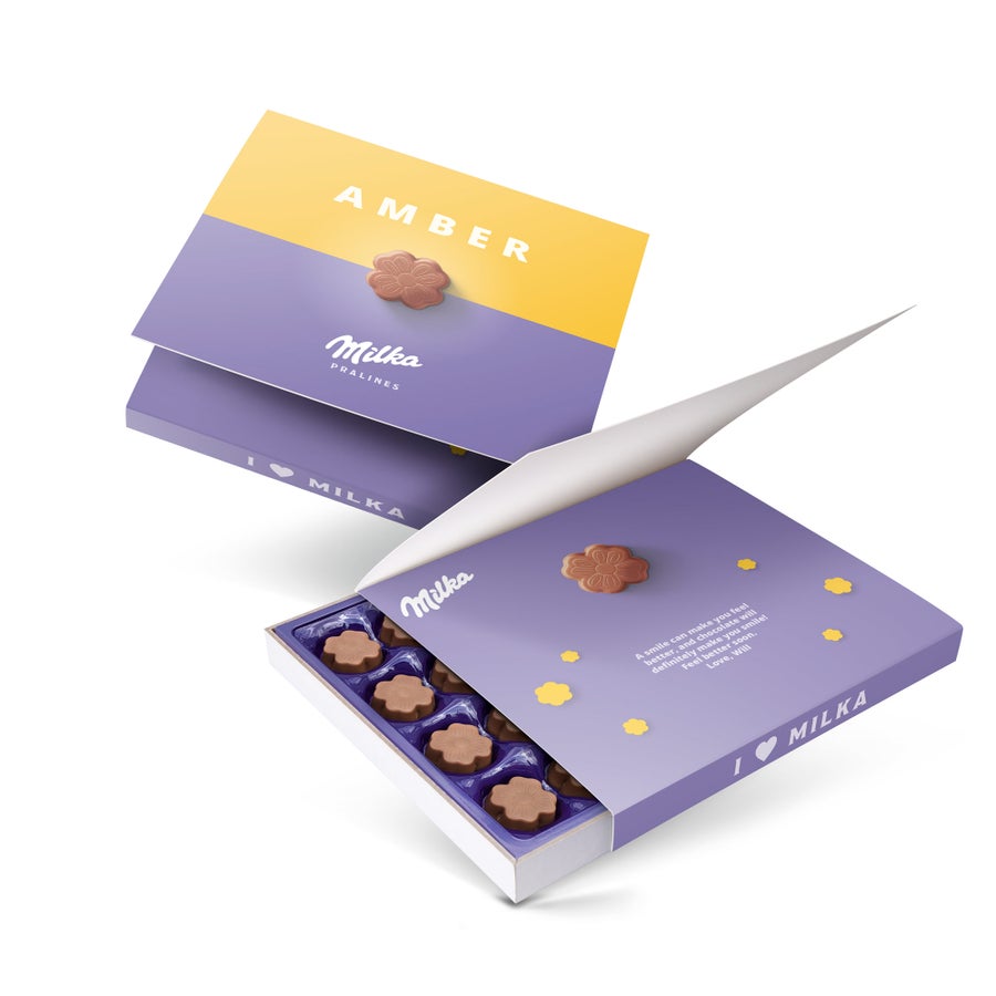 Personalised Milka Chocolate Gift Box - Thank you