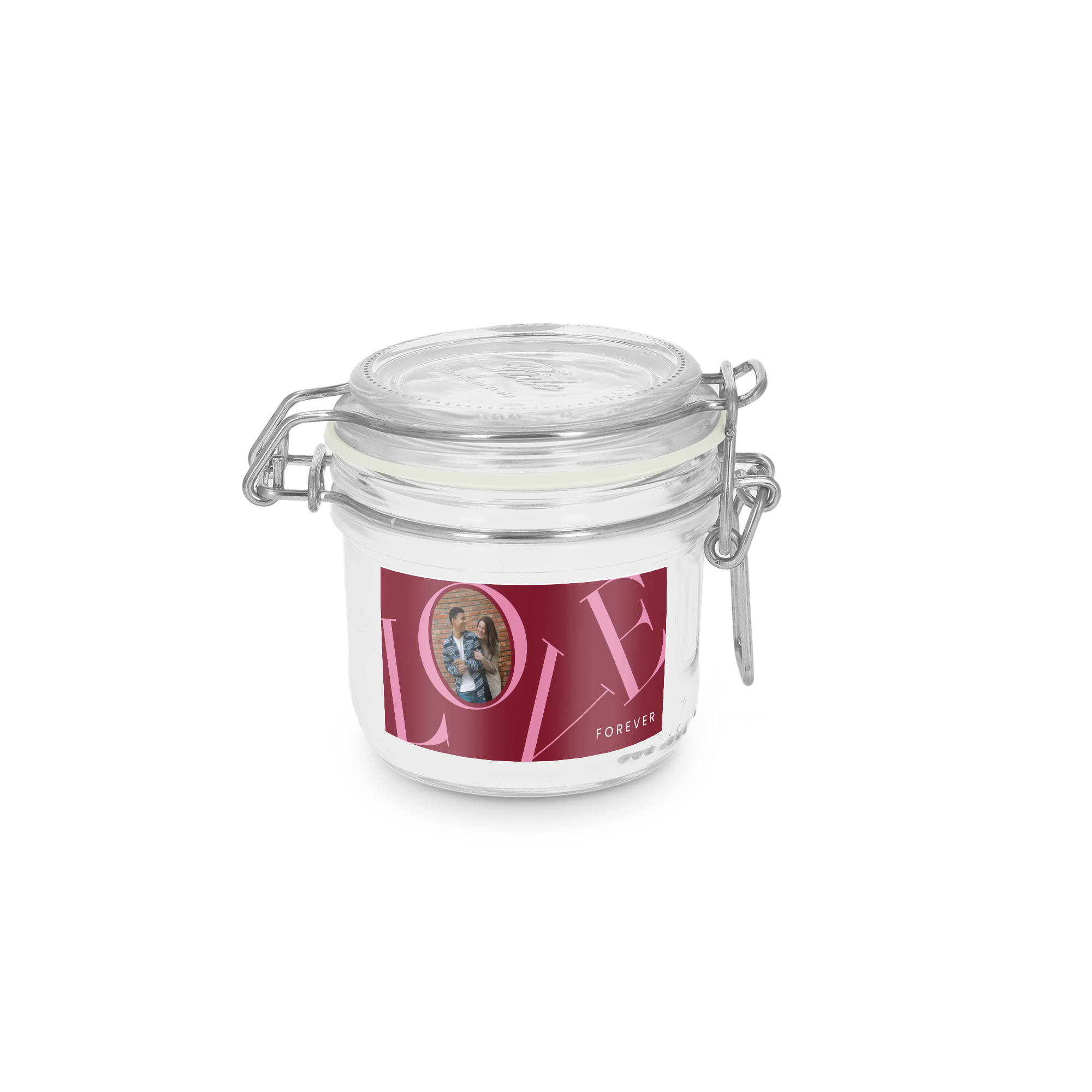 Glazen pot met deksel personaliseren