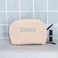 Blød makeup taske med navn - beige Blød makeup taske med navn - beige