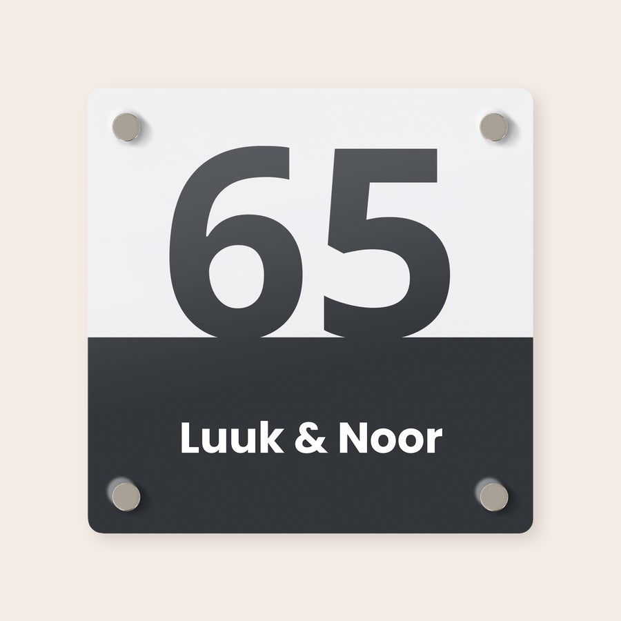 Huisnummerbord met naam Huisnummerbord met naam