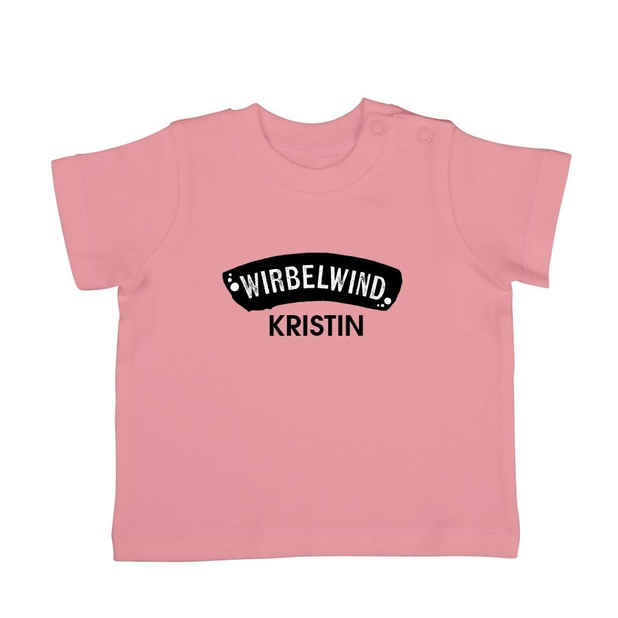 Baby T-Shirt bedrucken- Kurzarm - Babyrosa - 62/68