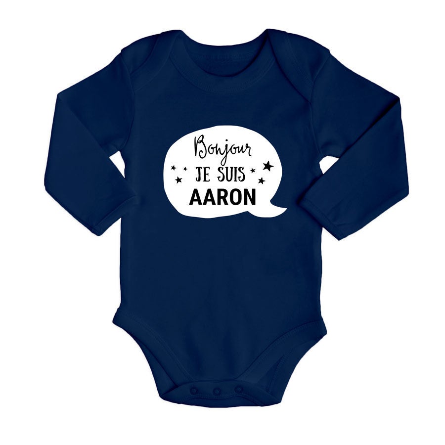 Body bébé personnalisé - Bleu marine -  50/56