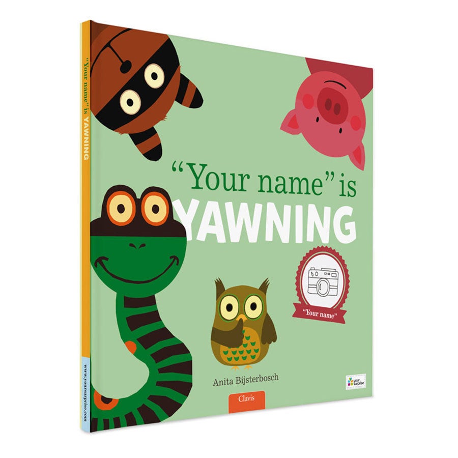 Personalised children's book - Everyone is Yawning - XXL flip-up book - Hardcover