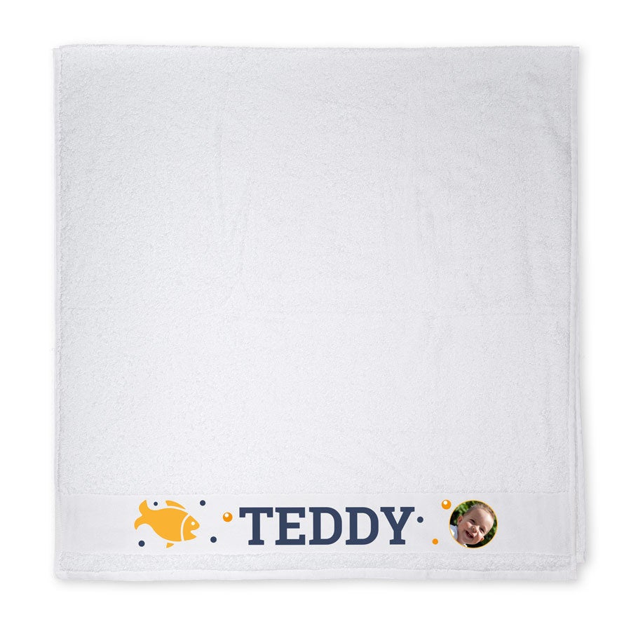 Bath towel with photo