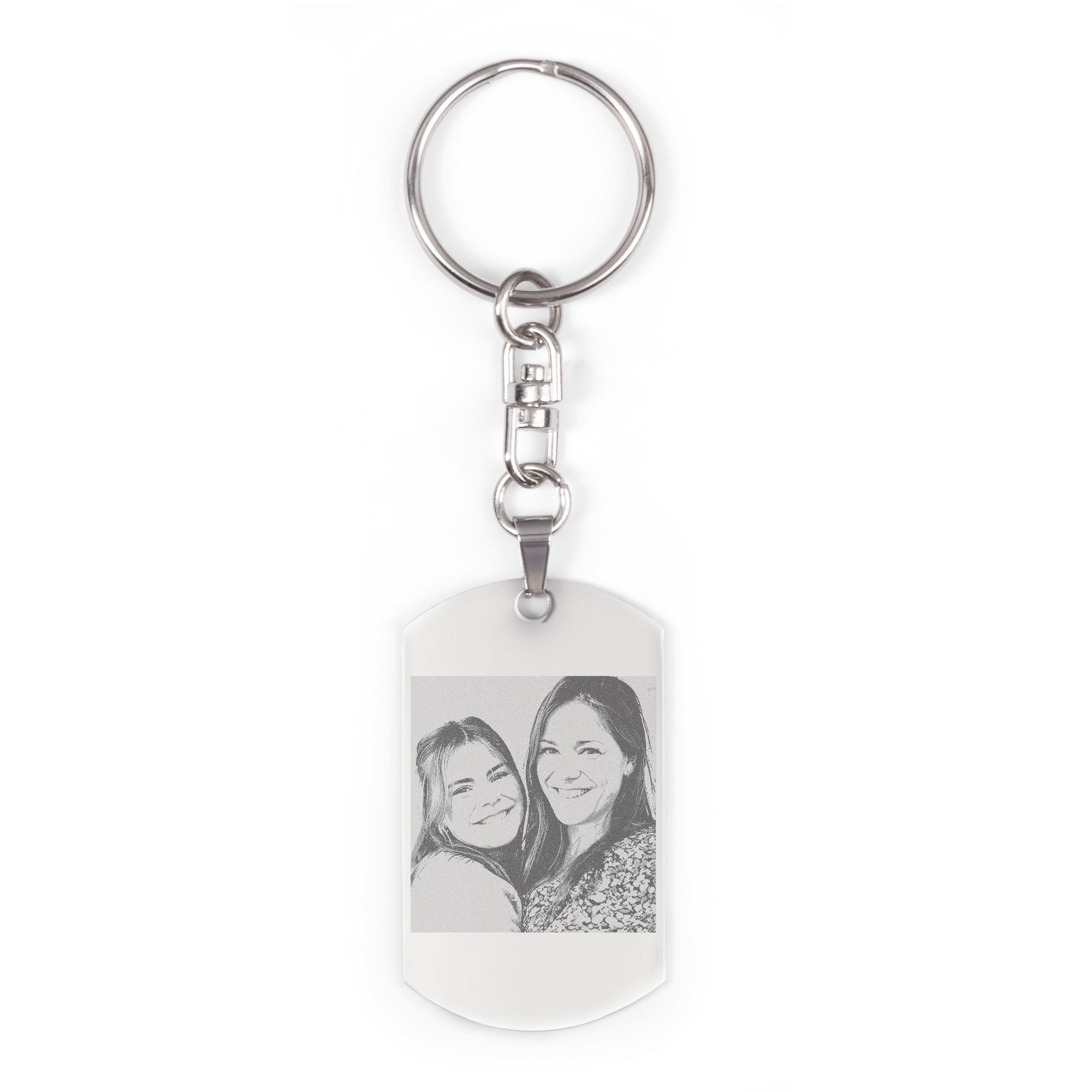 Personalised key ring - Rectangular - Stainless steel - Engraved