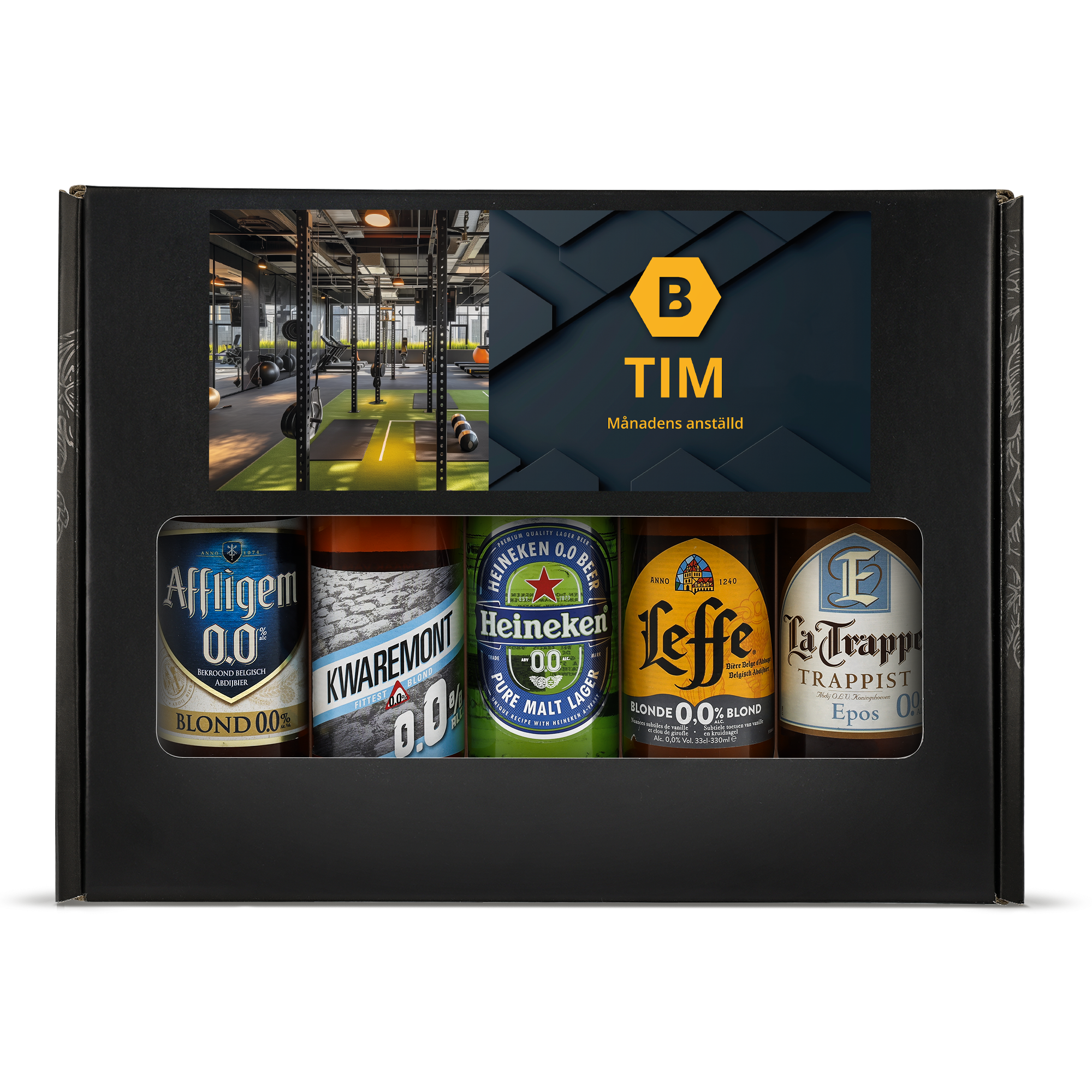 Personligt ölpresentset - Alkoholfritt med tryckt bild, logga 