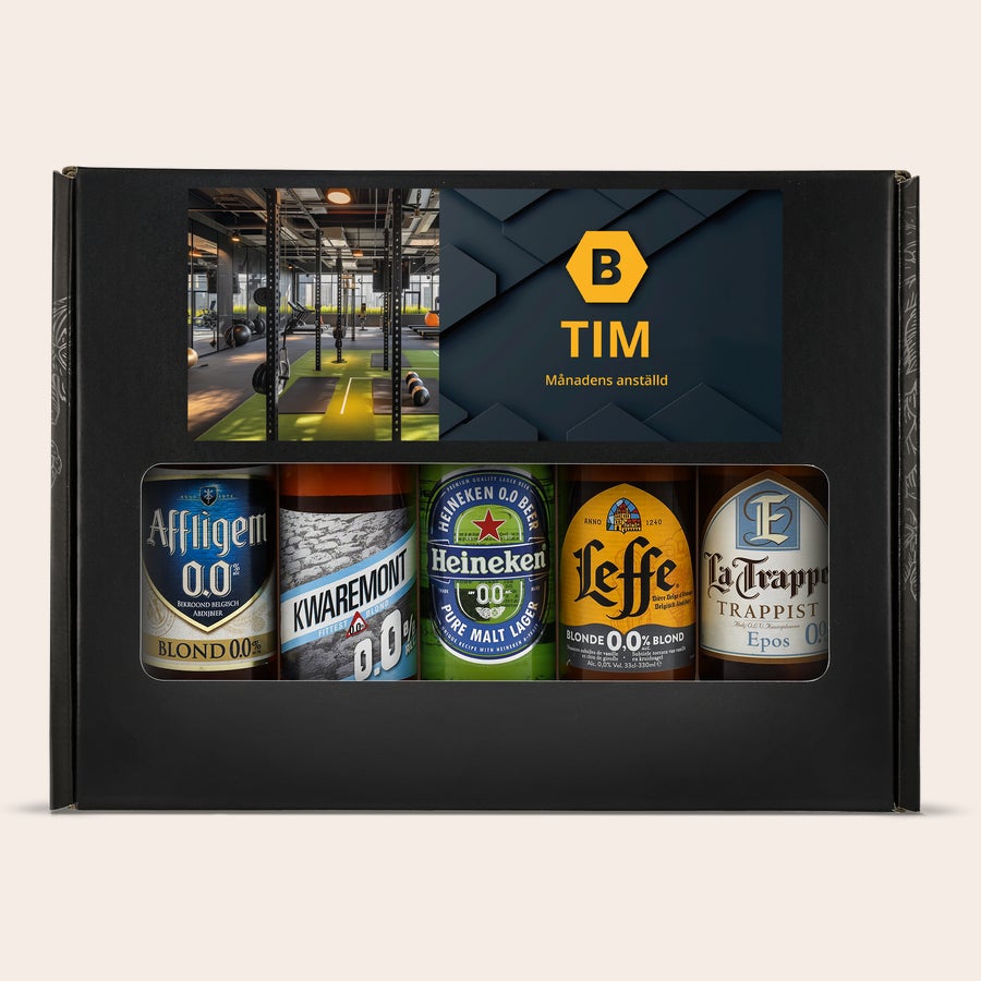 Personliga Öl presentset Personligt ölpresentset - Alkoholfritt med tryckt bild, logga