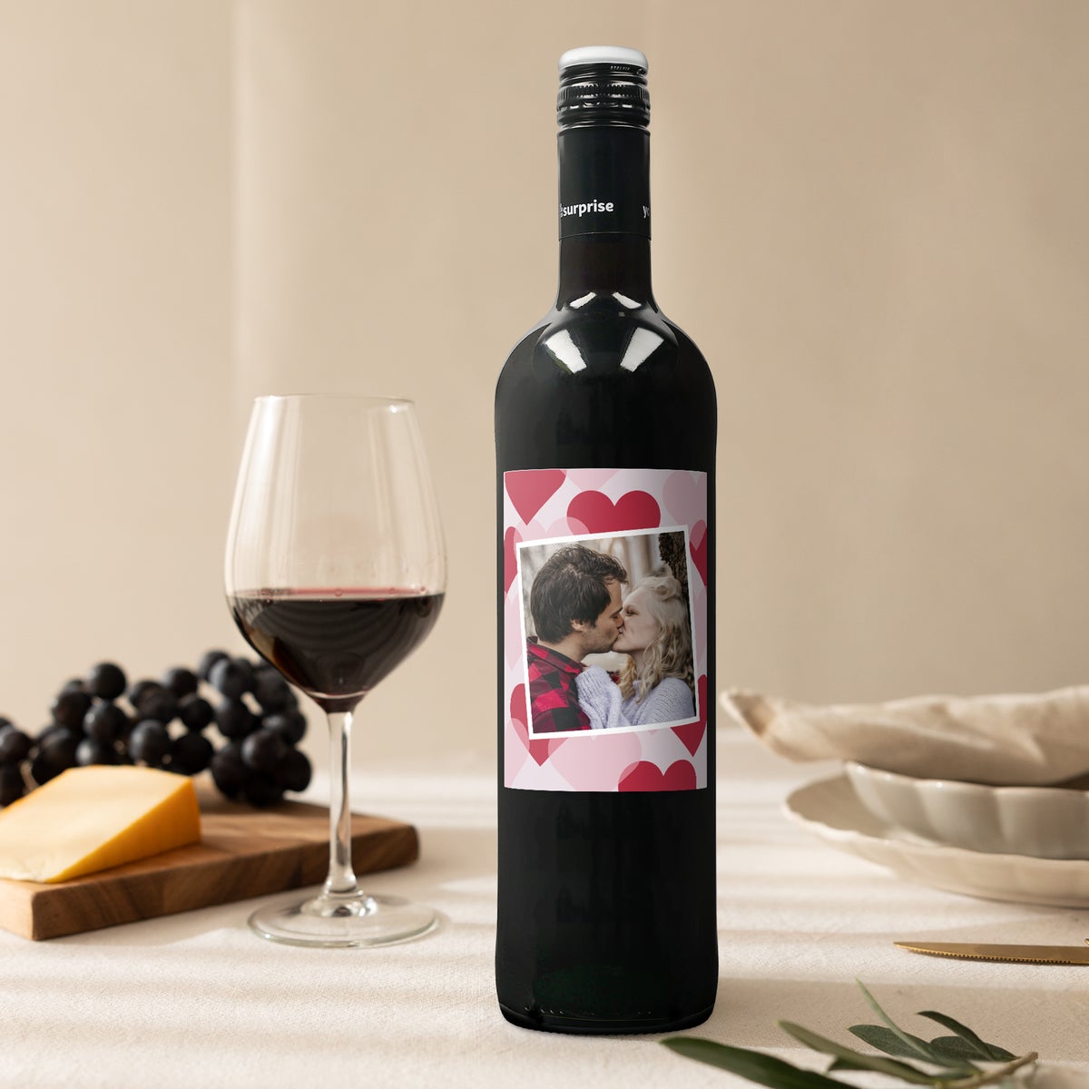 Wino Luc Pirlet Merlot z personalizowaną etykietą