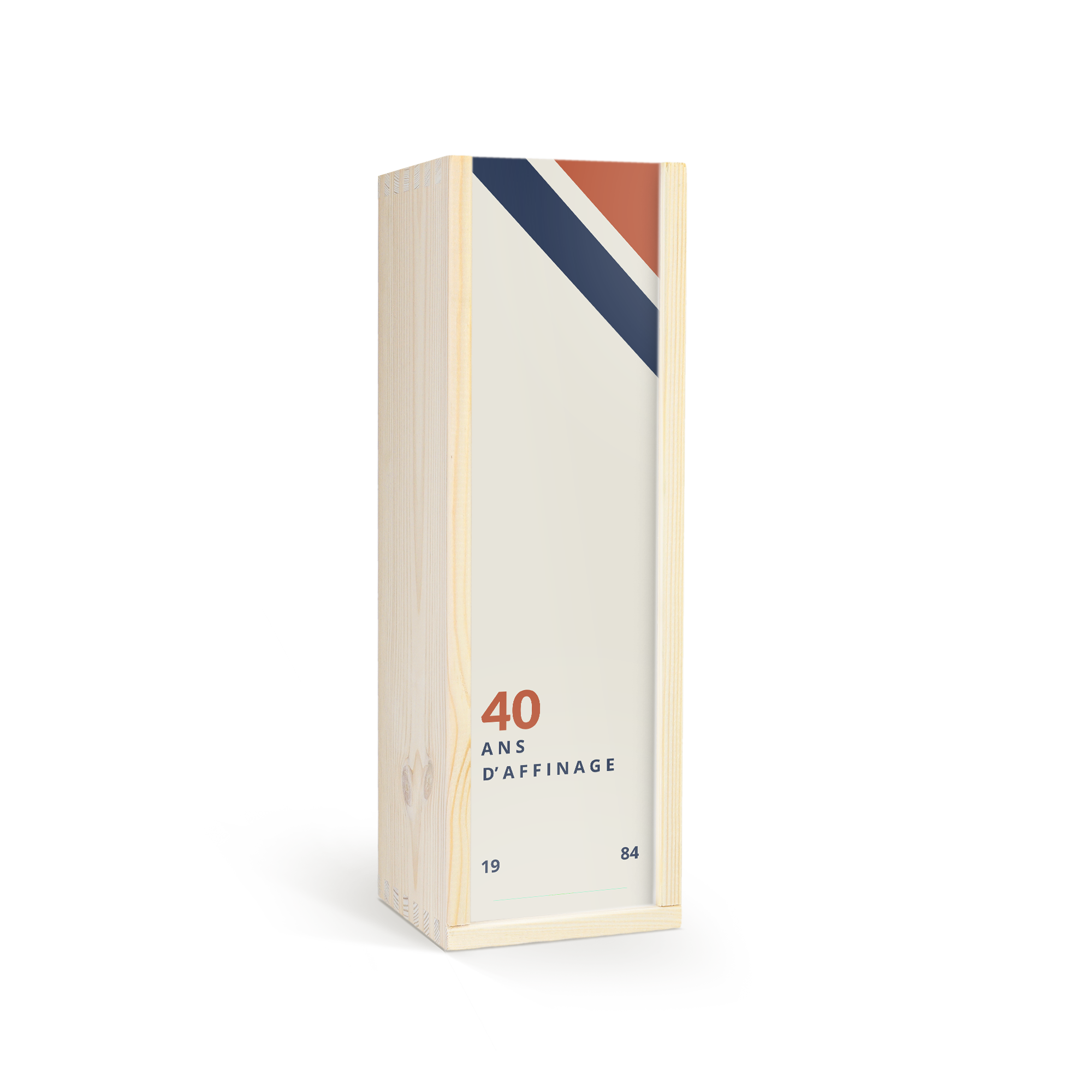 Caisse en bois personnalisée pour whisky Glen Taloch avec impression 40 ans d'affinage