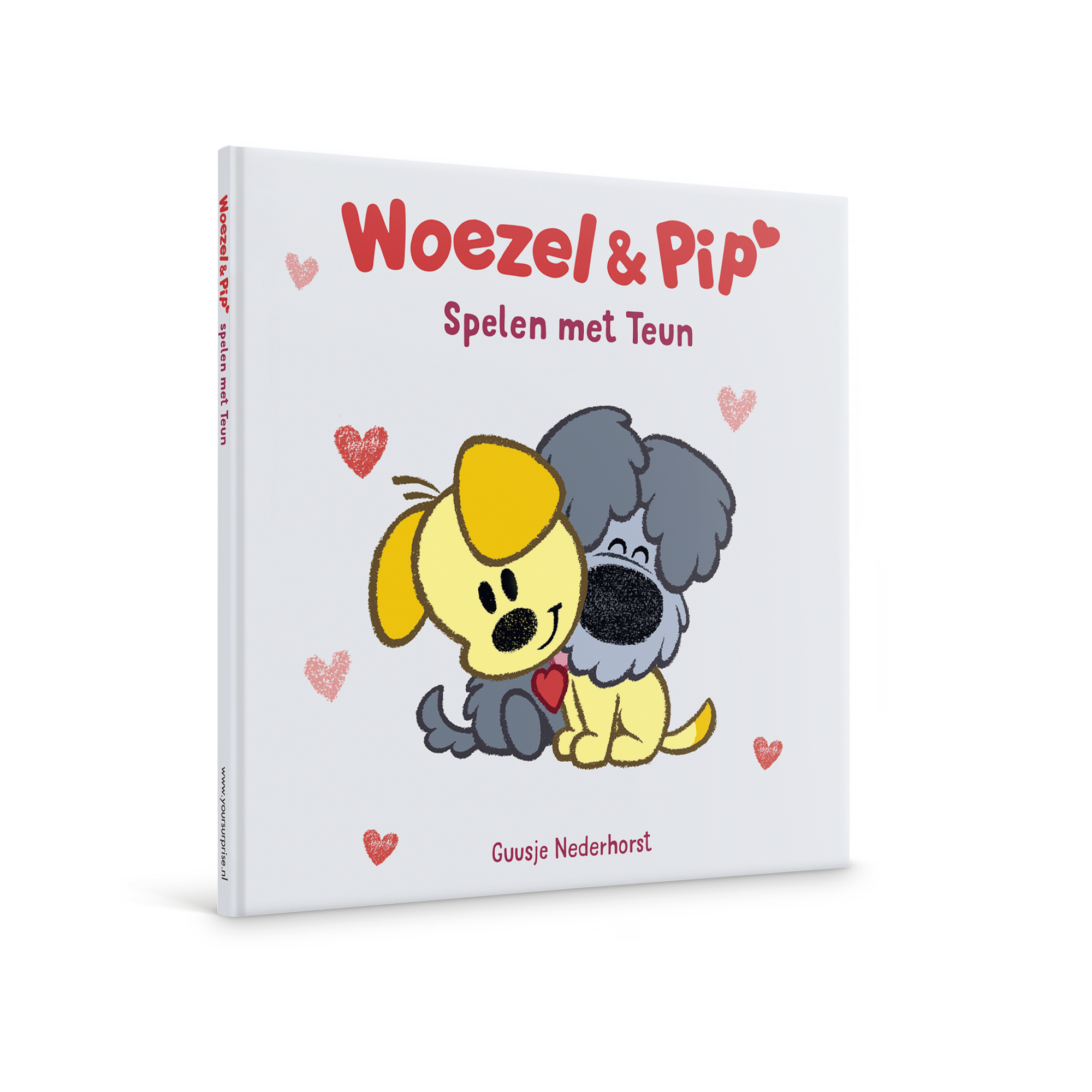Boek met naam en foto - Woezel & Pip - Spelen met jou (Hardcover), met gepersonaliseerde titel 'Spelen met Teun'.