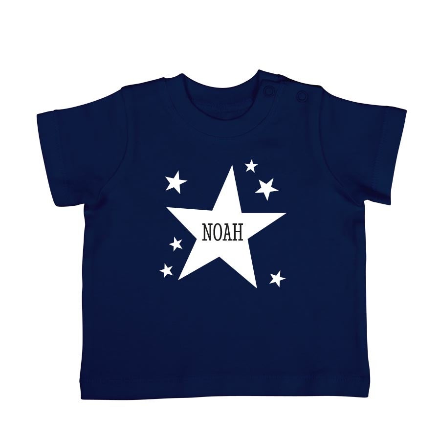 Baby shirt bedrukken - Korte mouw - Navy - 50/56