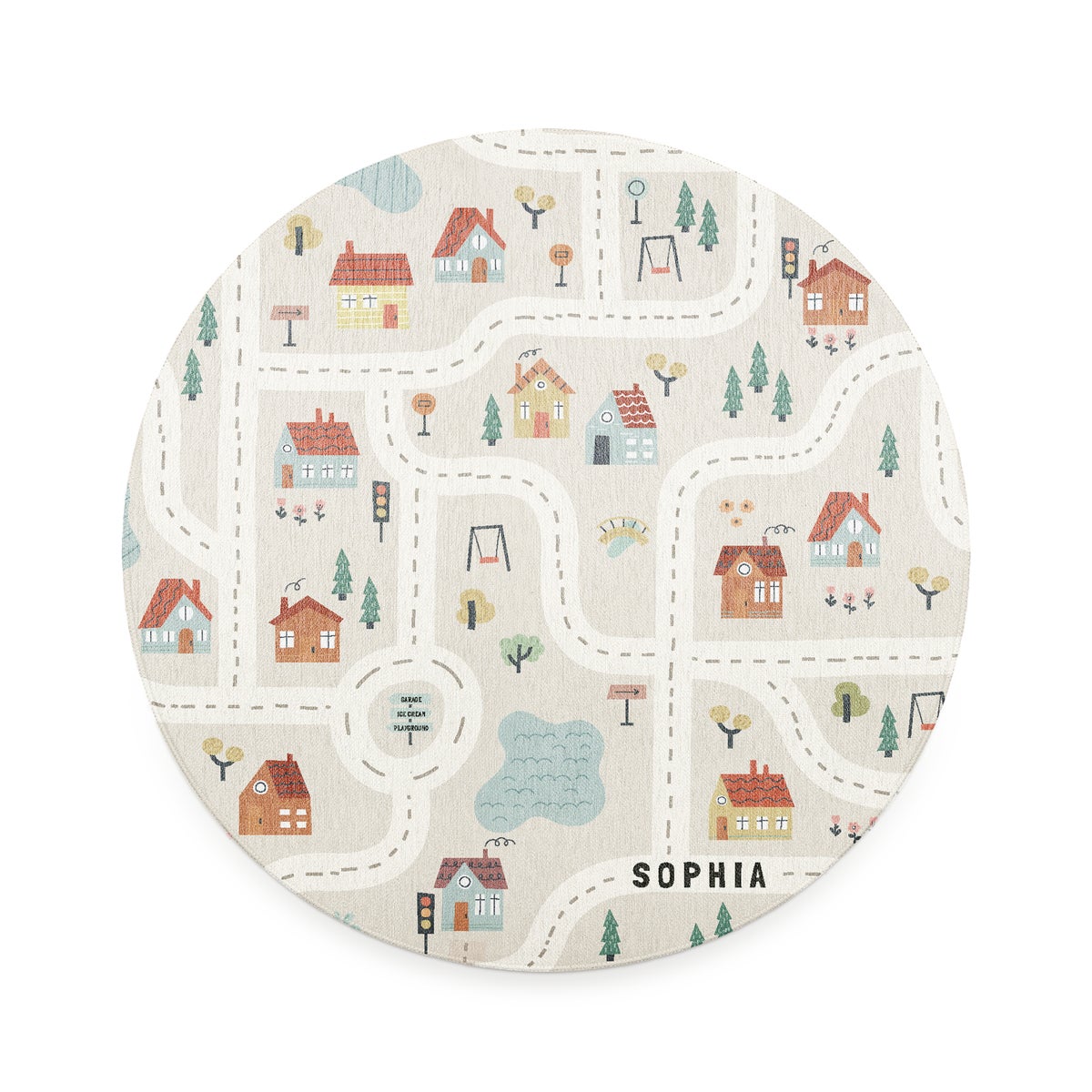 Okr�g�y dywan dla dzieci z nadrukiem - o 152 cm