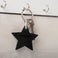 Leren sleutelhanger - Ster - Zwart