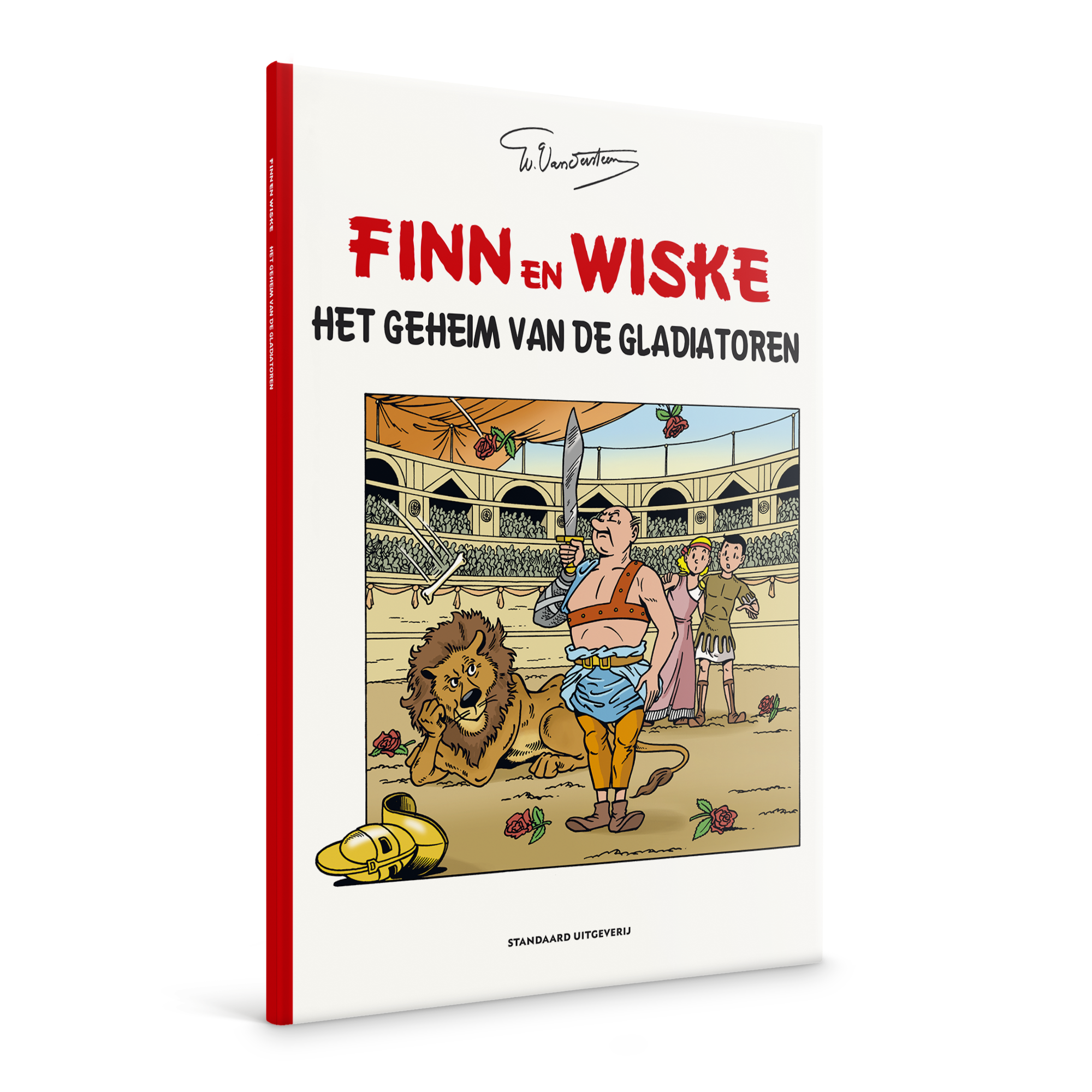 Persoonlijk Suske en Wiske stripboek 'Het geheim van de gladiatoren' (Hardcover) met aanpasbare naam op de kaft.