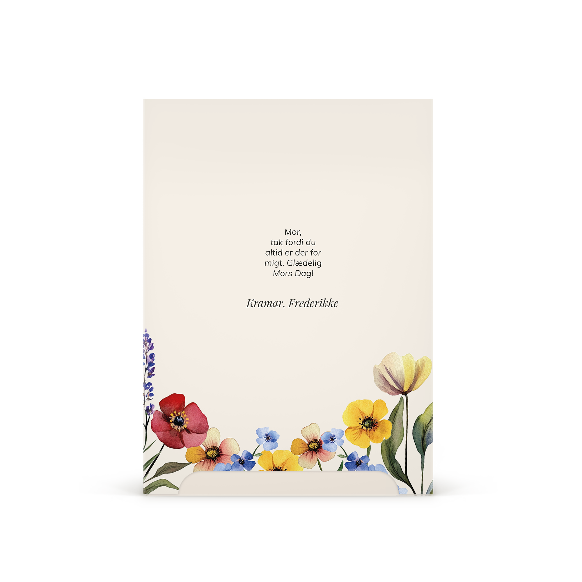 Personlig gaveæske med Bonne Maman marmelade, med akvarel blomsterprint og tekst til Mor.