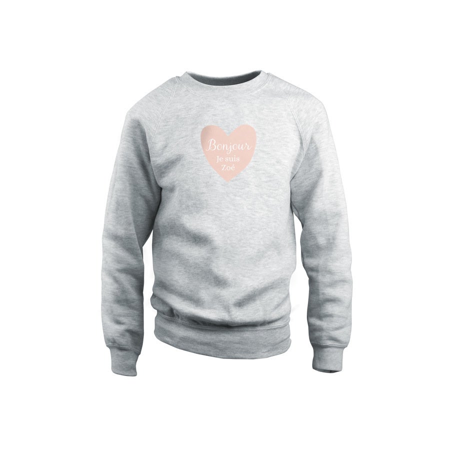 Sweat personnalisé - Enfant - Gris