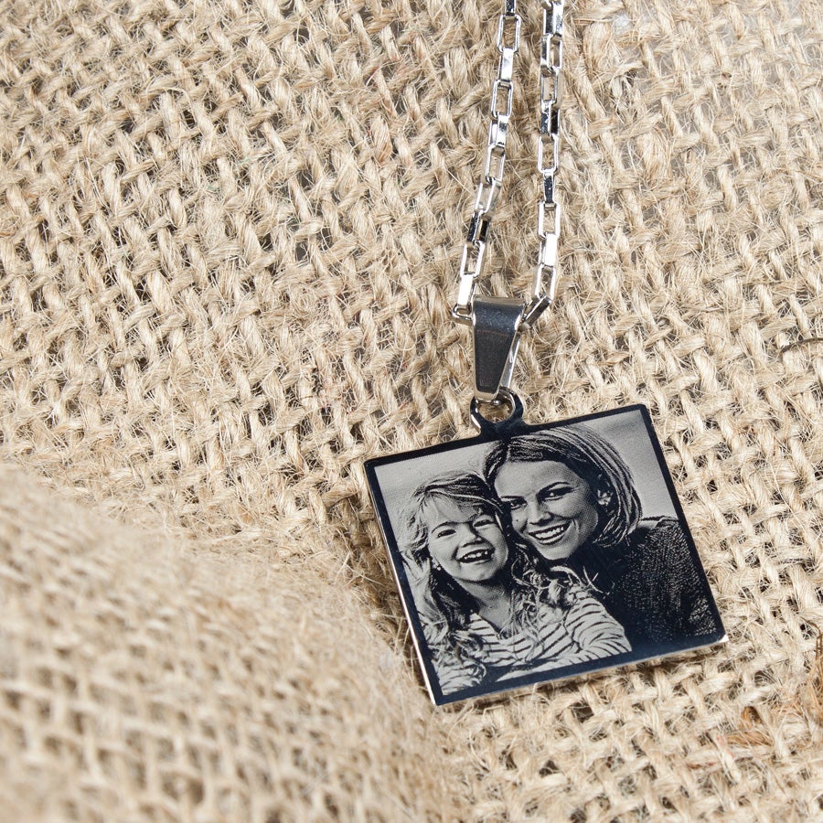 Personalised Pendant - Square (Rhodium) Personalised Pendant - Square (Rhodium)