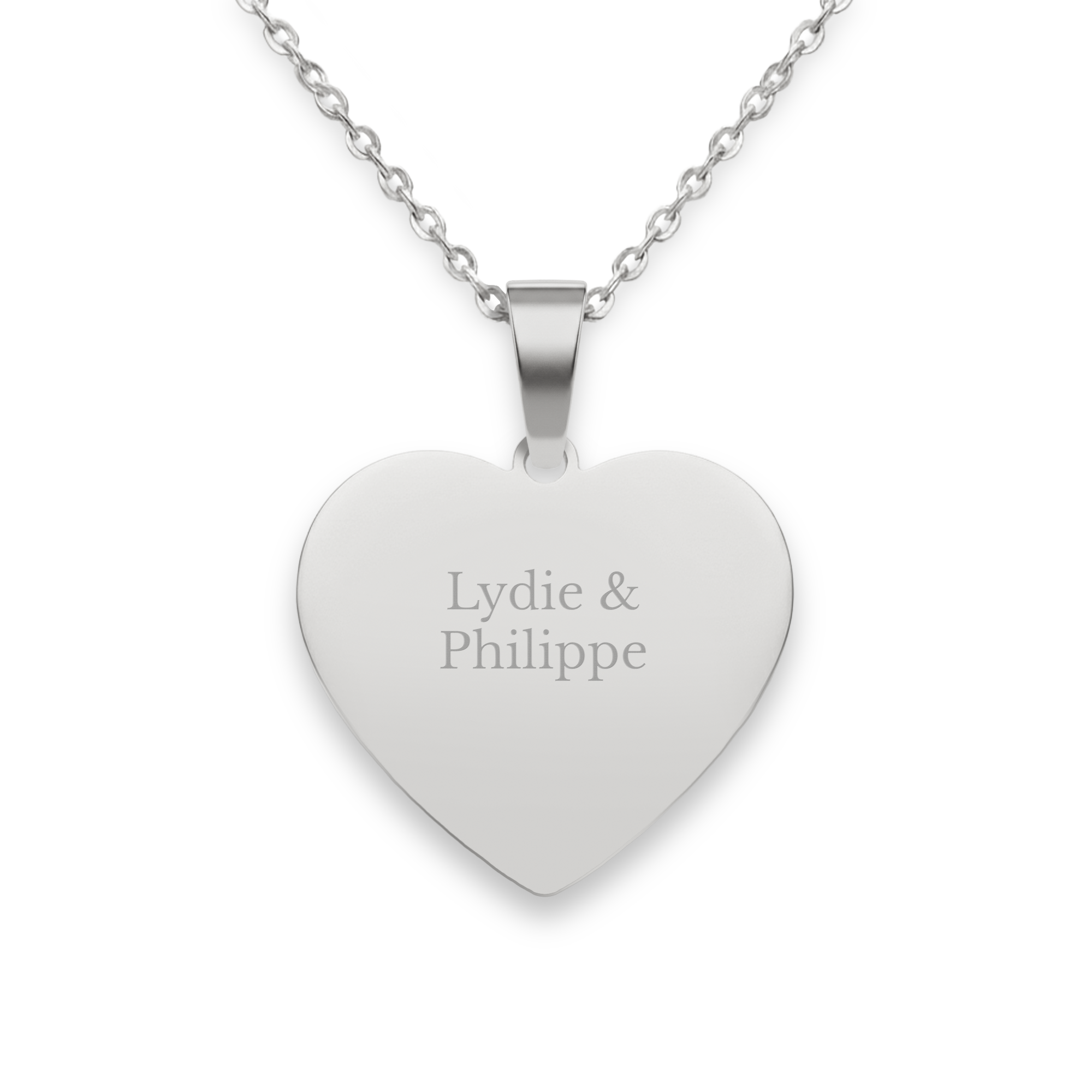 Collier cœur gravé