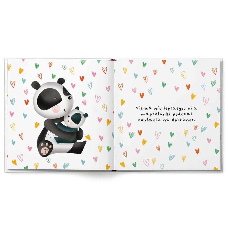 Personalizowana książka dla Babci i Dziadka Rozłożona personalizowana książeczka dla ukochanego dziadka, z ilustracją pandy i cytatem