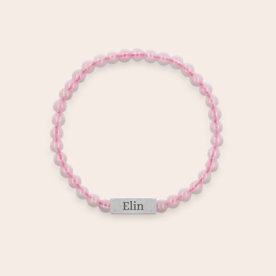 Rosenkvartsarmbånd - gravert Rosenkvartsarmbånd - gravert