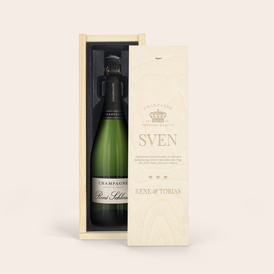 Champagner Rene Schloesser (750ml) personalisieren Champagner Rene Schloesser (750ml) personalisieren