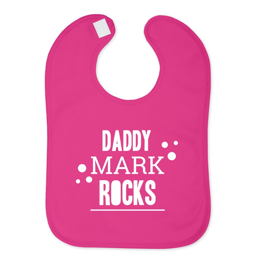Personalised baby bib - Fuchsia
