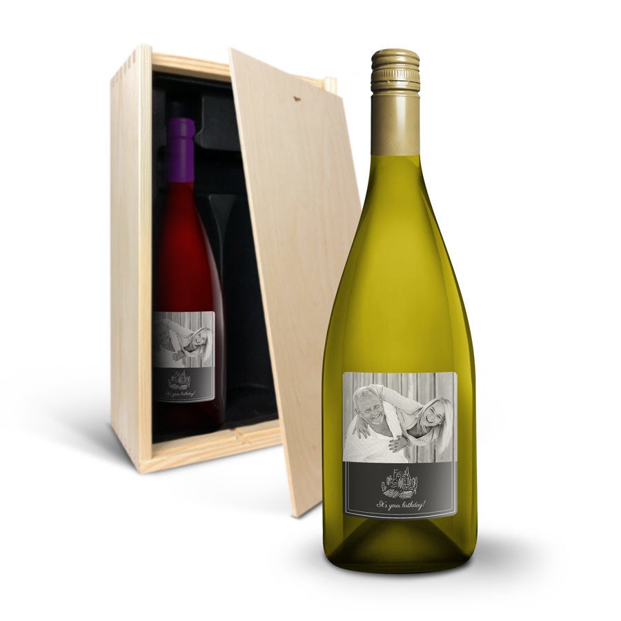 Personalised wine gift - Salentein - Pinot Noir & Chardonnay - Printed label