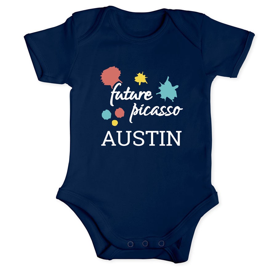 Baby onesie - kort erme - Navy - 50/56