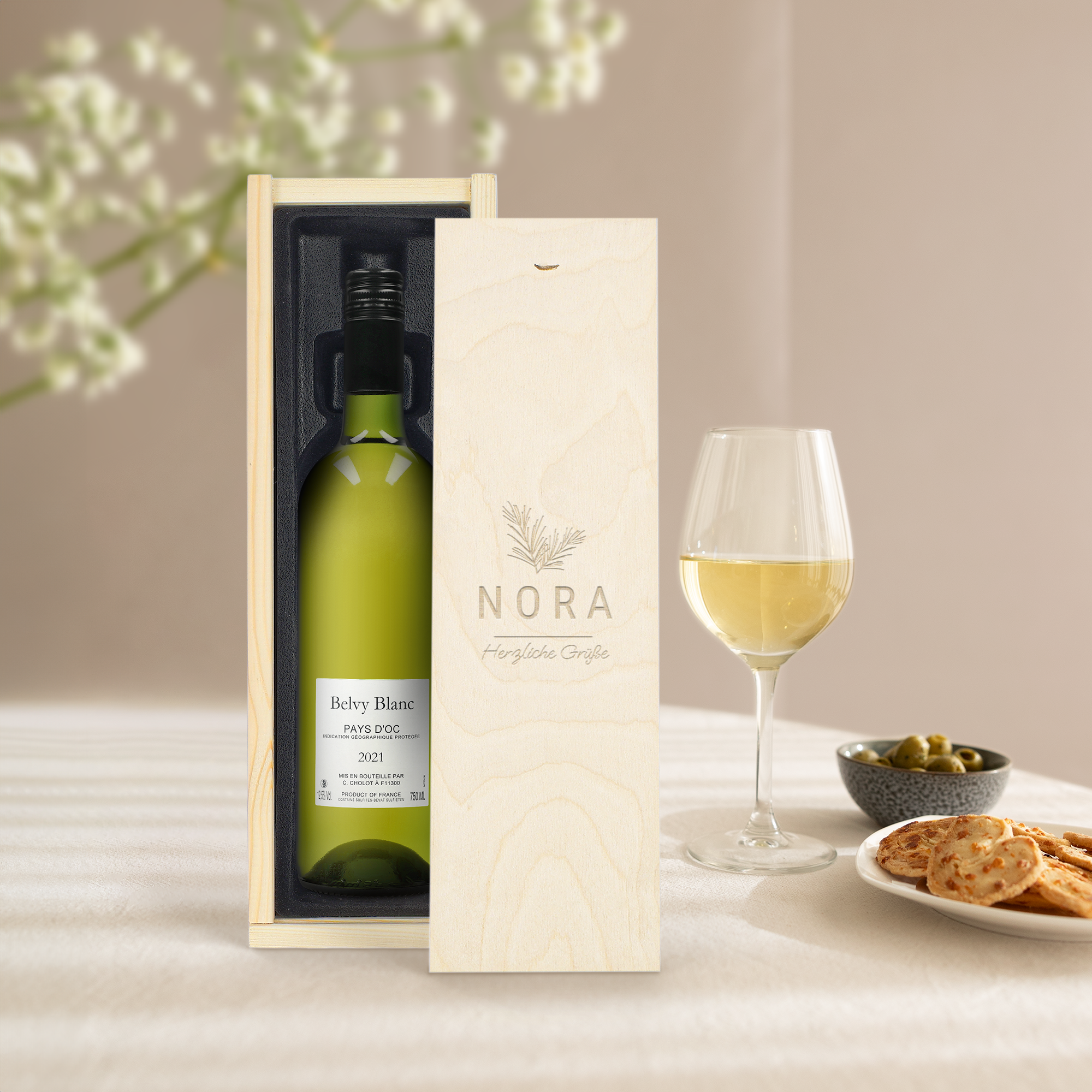 Personalisierter Belvy Weißwein
