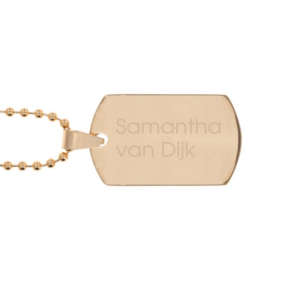 Naamplaatje (SOS/dogtag) incl. ketting Naamplaatje (SOS/dogtag) incl. ketting