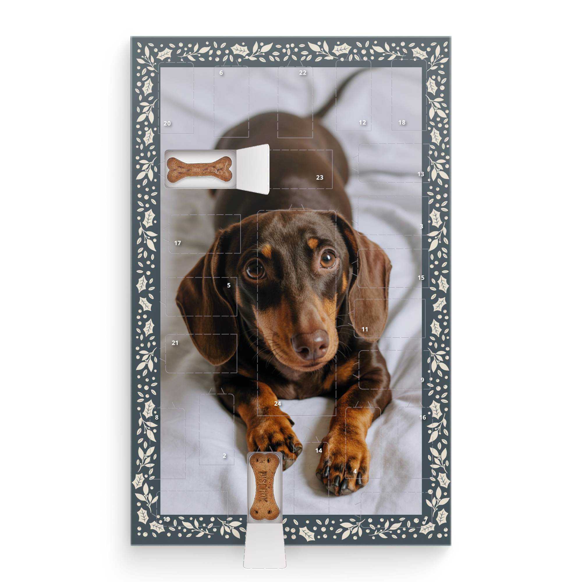 Personalisierter Hunde-Adventskalender mit Pedigree-Leckerlis