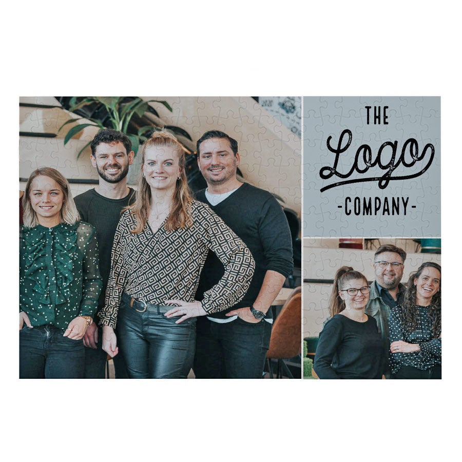 Unikátní foto puzzle s 250 kousky s potiskem fotografií a logem firmy The Logo Company