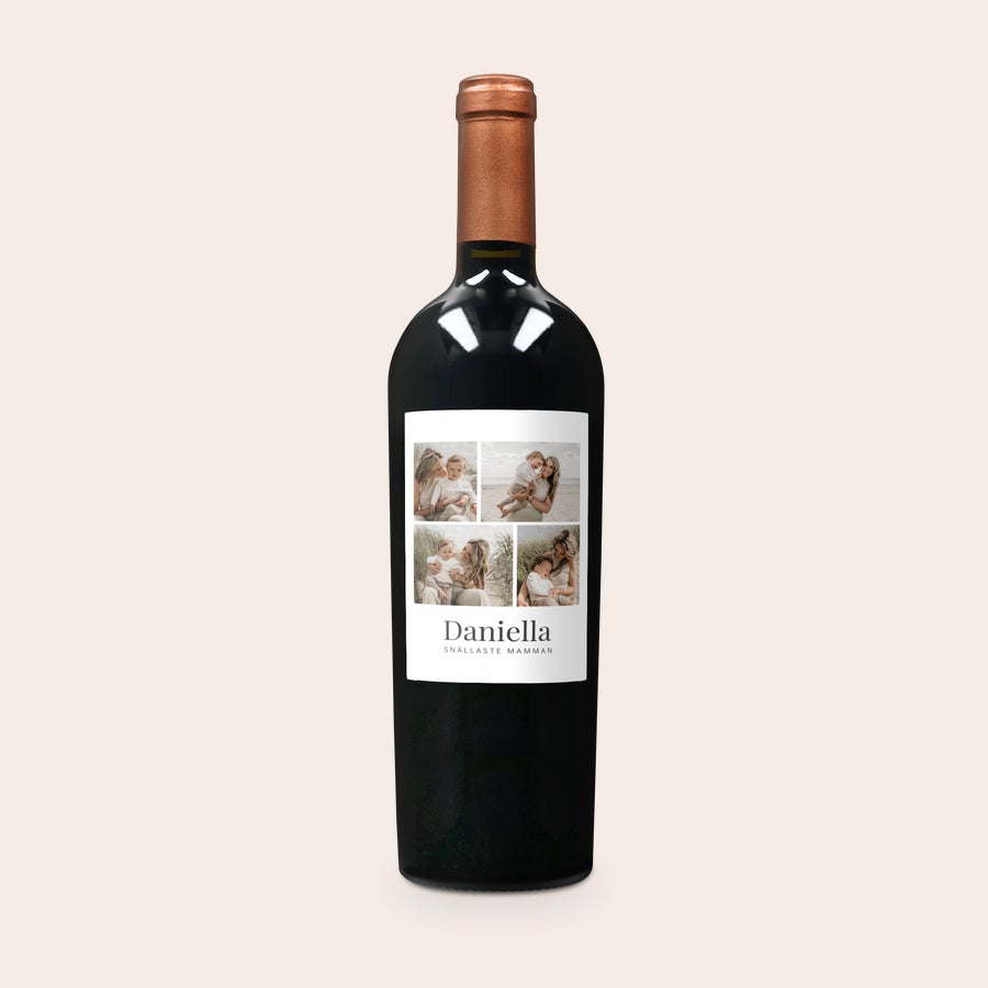 Salentein Primus Malbec - Anpassad etikett En flaska Salentein Primus Malbec vin med personlig fotoetikett, tryckt med "Daniella" och "Snällaste Mamman"