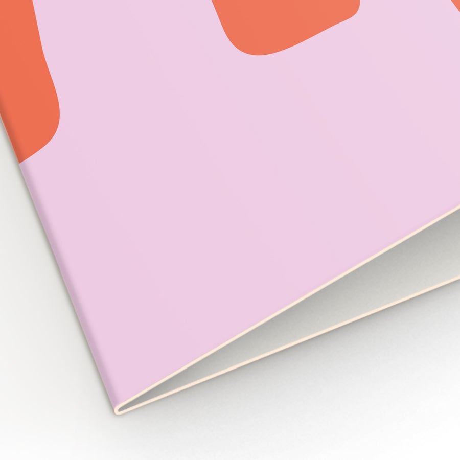 Riesen-Grußkarte in Rosa und Orange, personalisiert mit gedrucktem Design, ideal zum Muttertag.