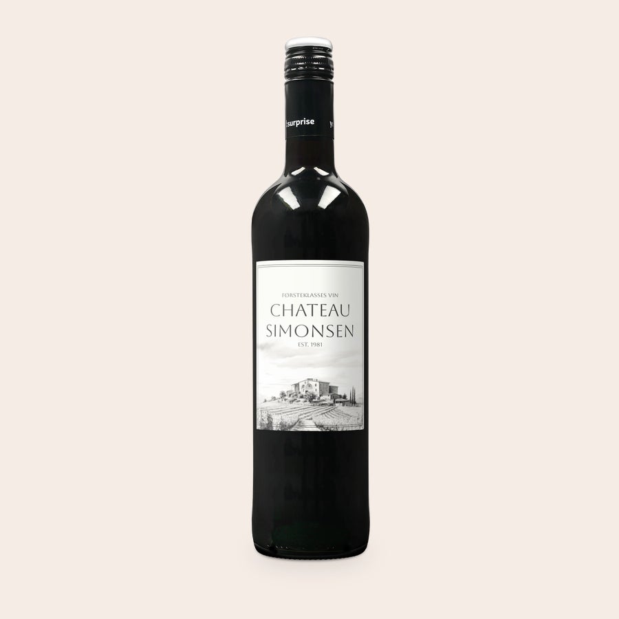 Rødvin med personlig etikette - Maison de la Surprise Merlot Rødvin med personlig etikette - Maison de la Surprise Merlot