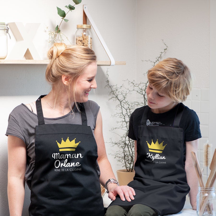 Tablier mère fille/fils - Noir