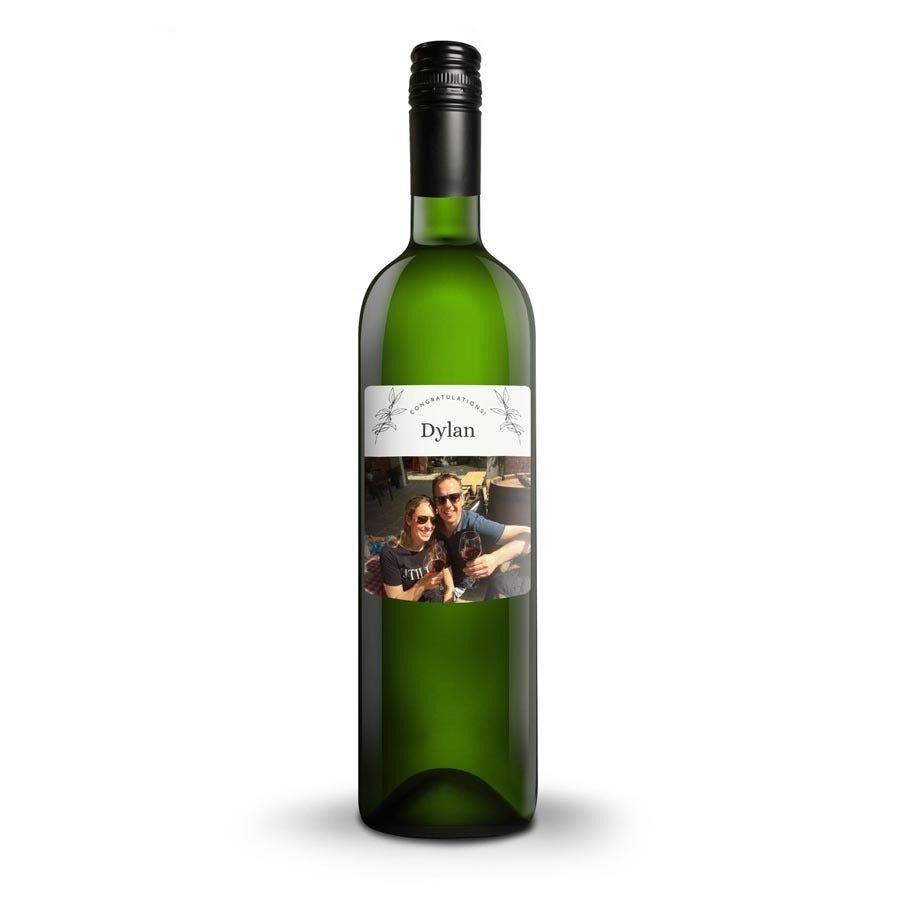 Wine with personalised label - Belvy - White