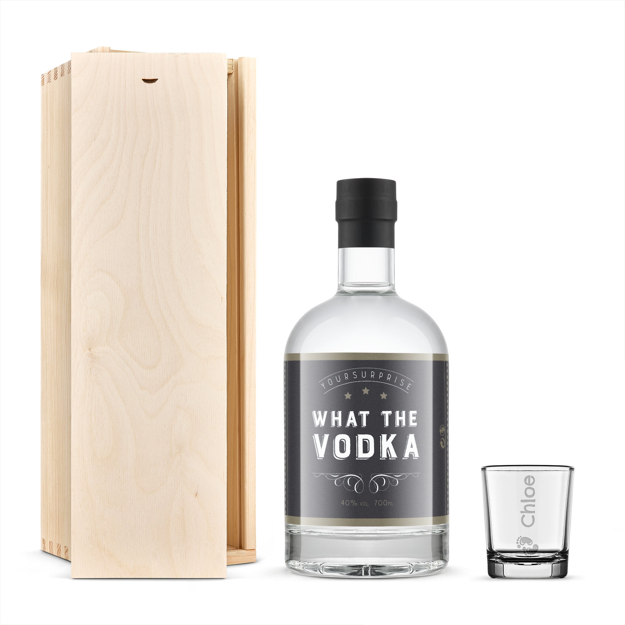 Personalised vodka gift - YourSurprise - Engraved glass