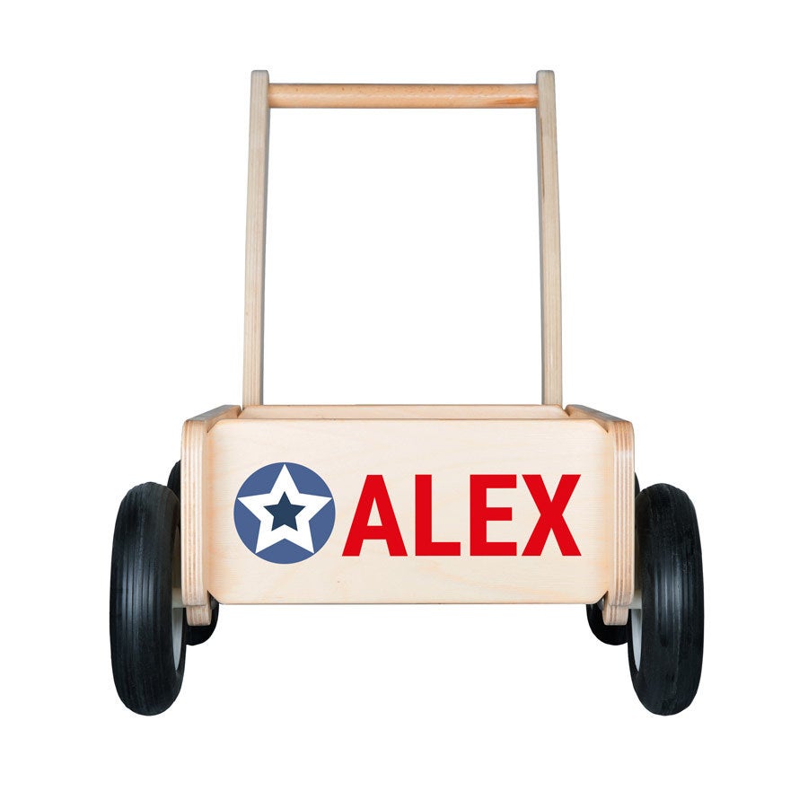 Personalised wooden toys - Push cart - Beech