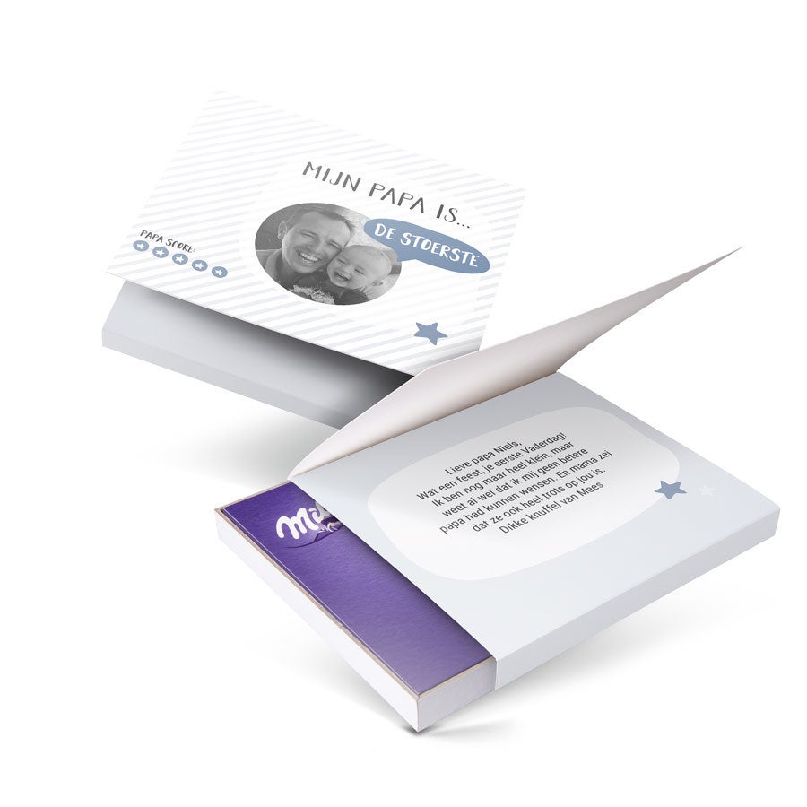 Milka giftbox bedrukken - Vaderdag - 110 gram Milka giftbox bedrukken - Vaderdag - 110 gram